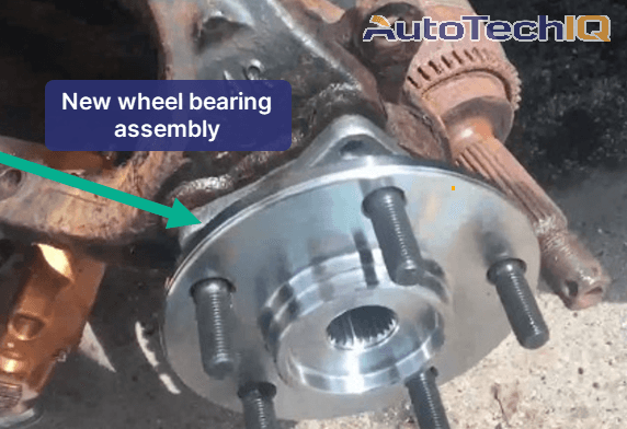 A new wheel bearing assembly after replacement