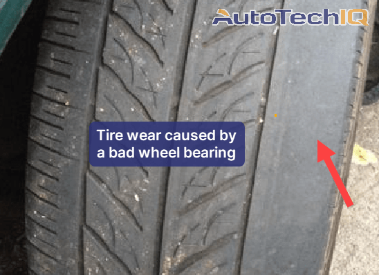 A bad wheel bearing causes excessive tire wear