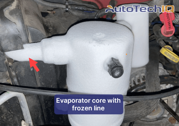 The evaporator core can freeze due to internal issues