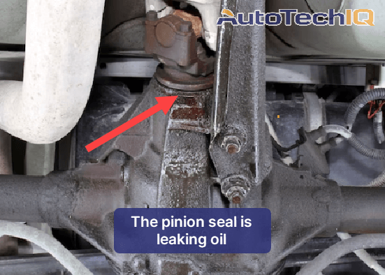 Rear pinion seal allowing fluid leaks around the differential