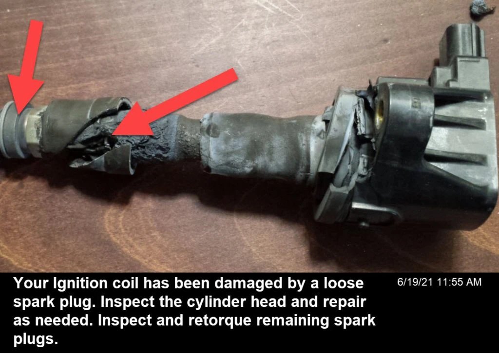 Failed spark plug
