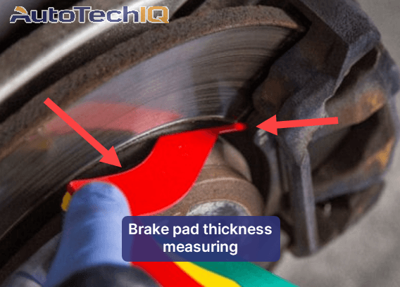 Quick inspection test to measure the brake pad thickness that should happen regularly