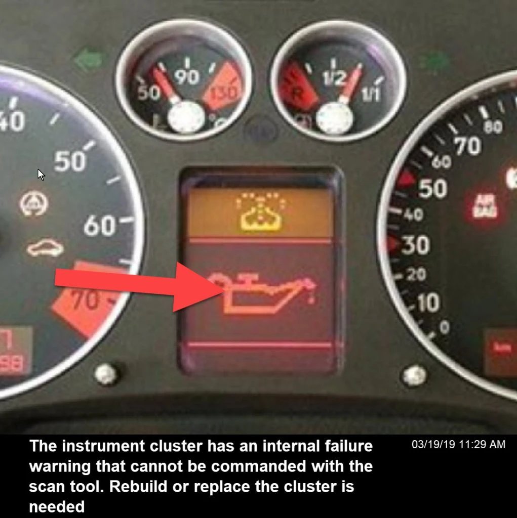 Faulty instrument cluster