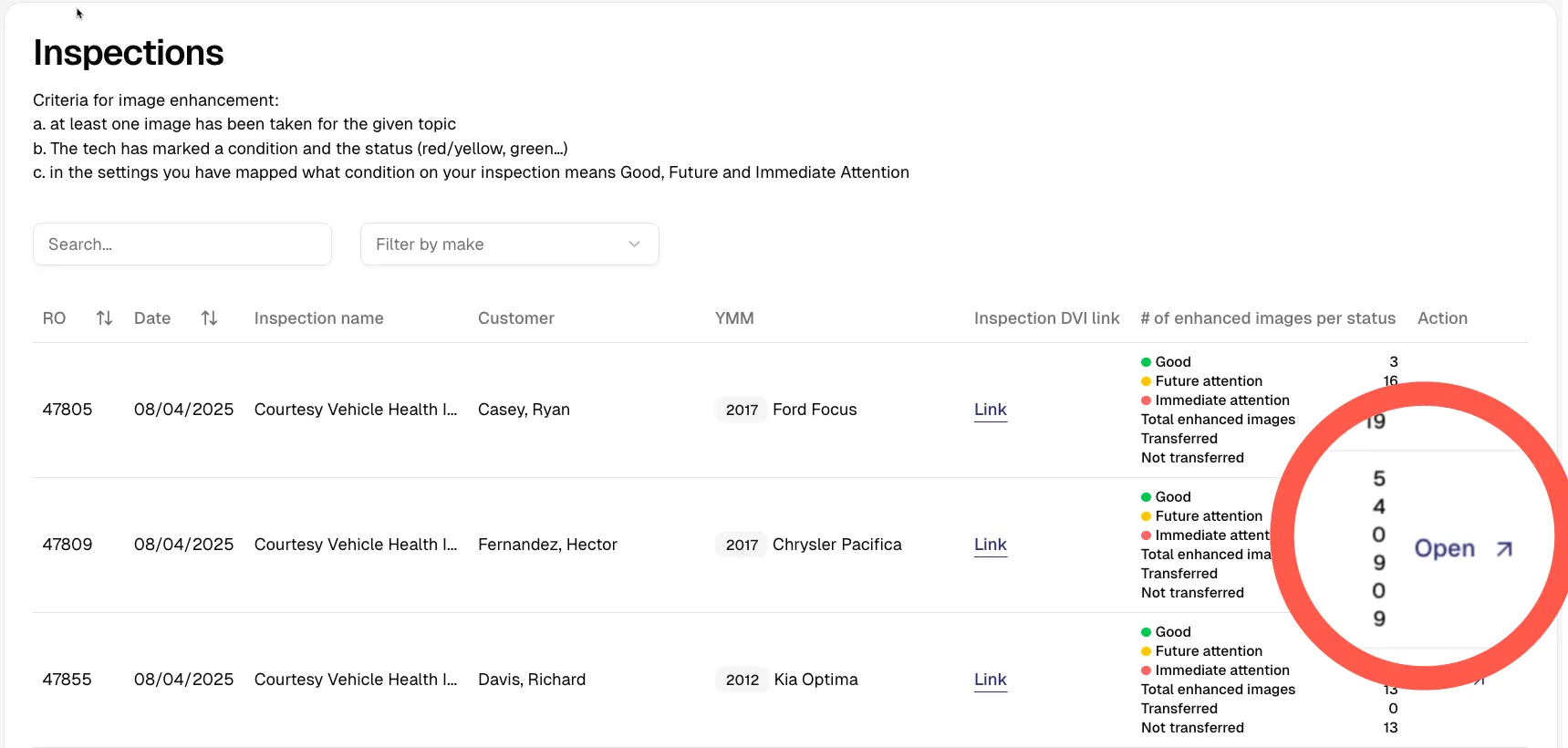 TechAidIQ Inspection list