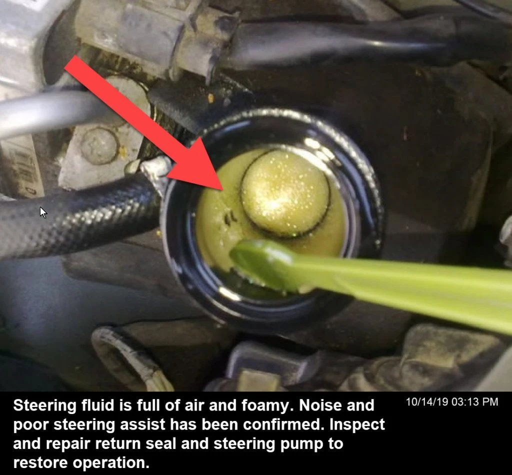 Steering fluid with air