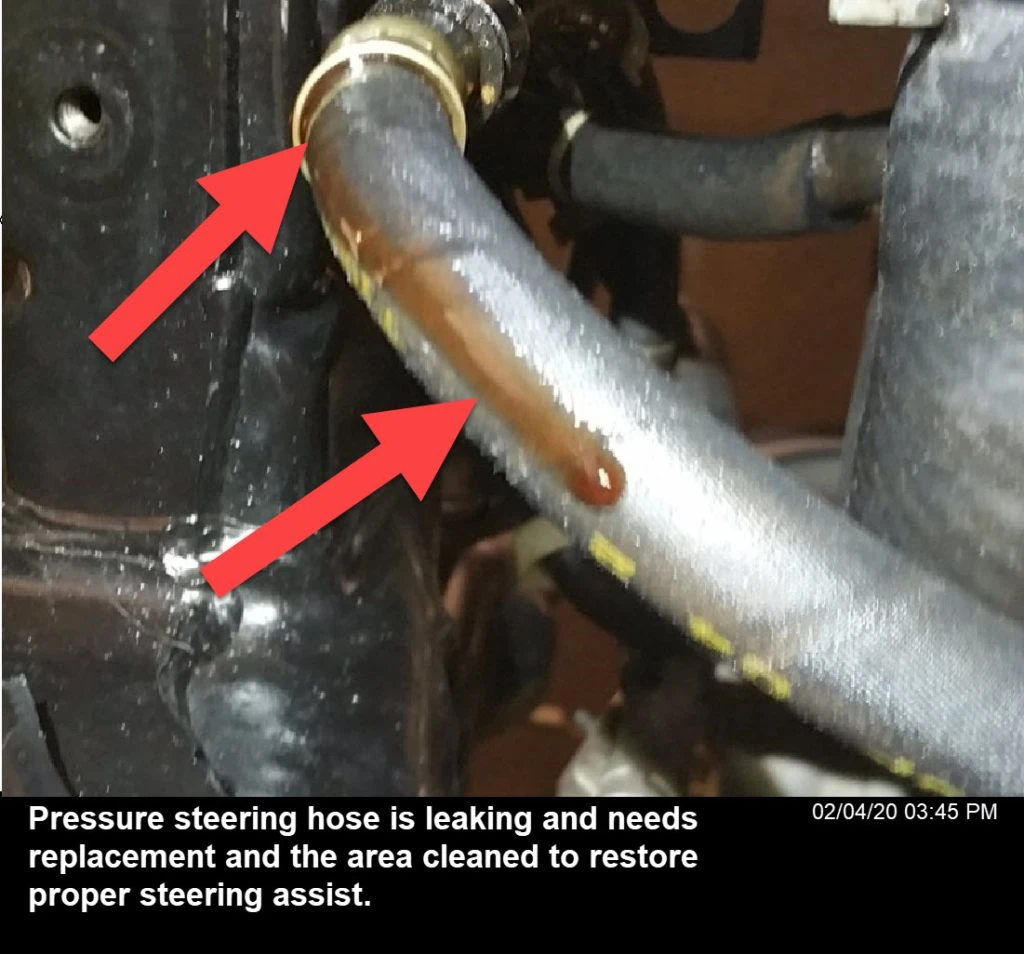 Steering fluid leak