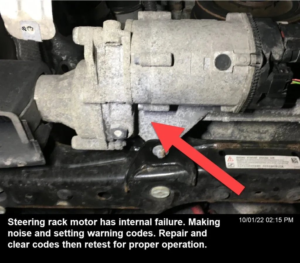 Faulty steering rack