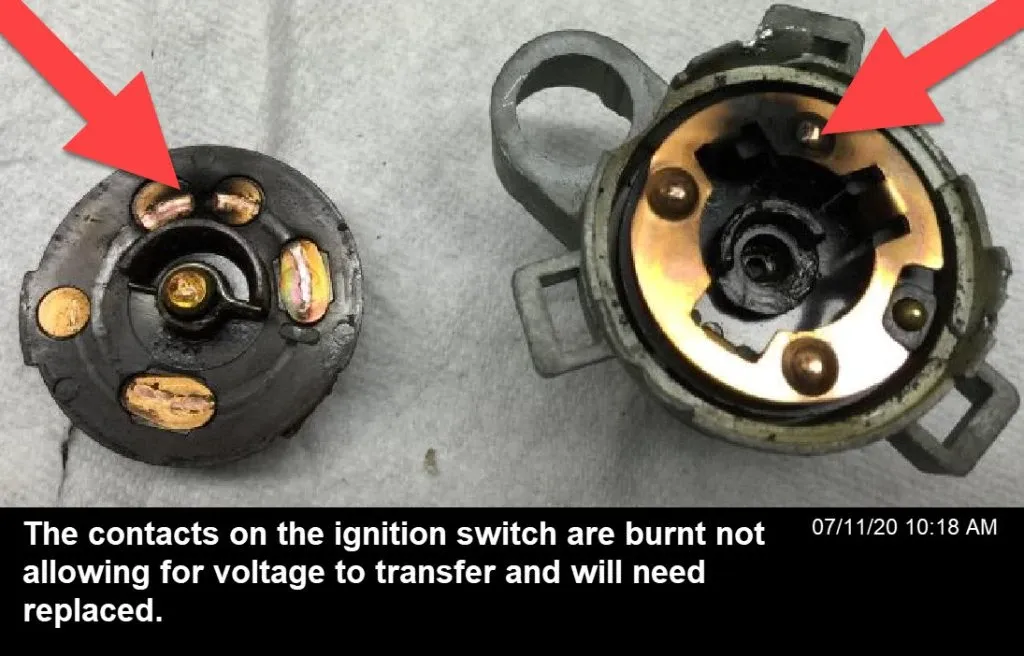 Faulty ignition switch