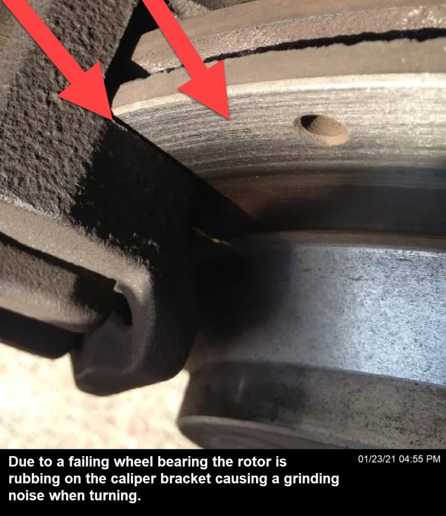 A faulty, loose, or damaged wheel bearing can cause grinding noises