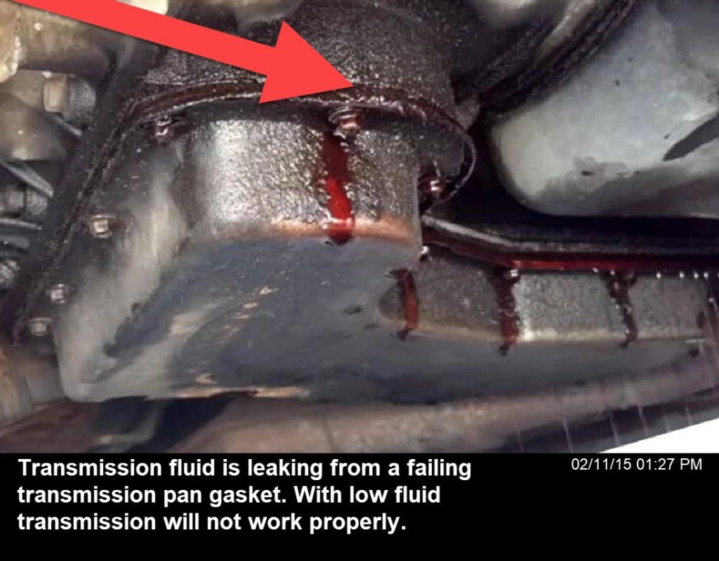 Low transmission fluid from leak