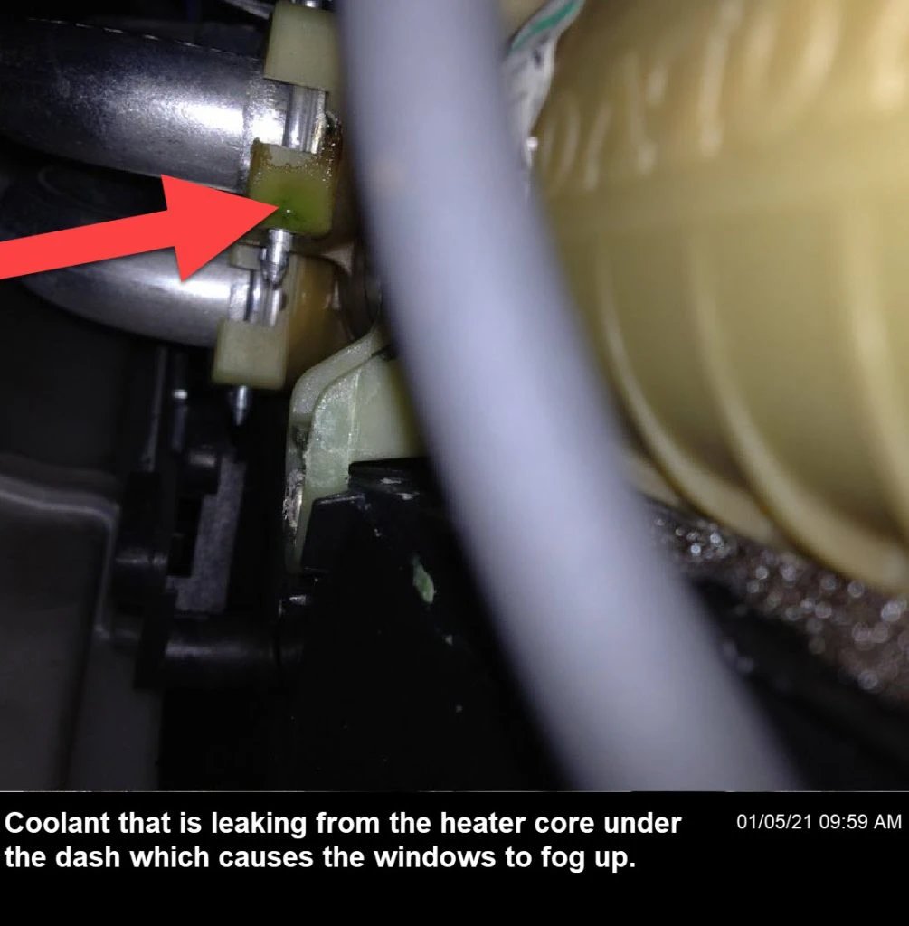 Heater core leaking