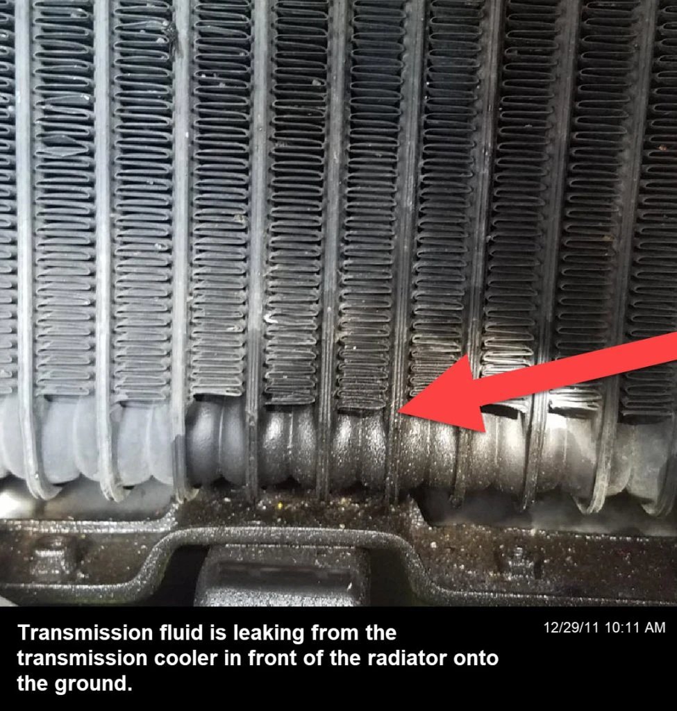 Transmission cooler leak