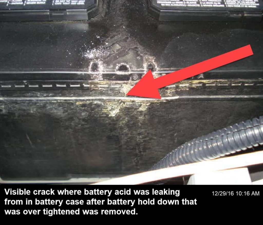 Cracked battery case