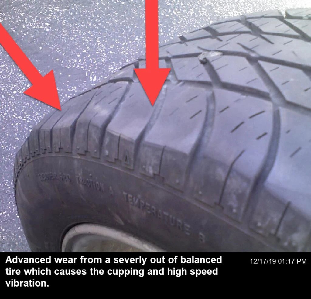 Unbalanced tires with deformities, causing the steering wheel to shake and vibrate while driving