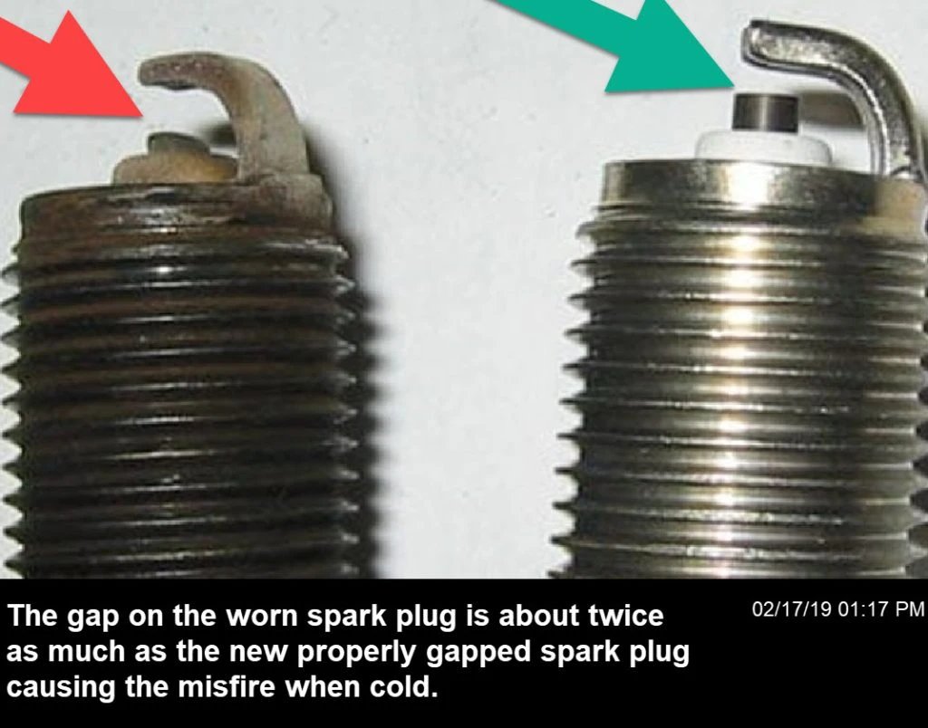 Worn spark plugs
