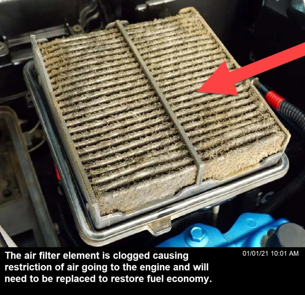 Poor air filter causing the engine to have a bad airflow, resulting in overheating, vibrations, and warnings