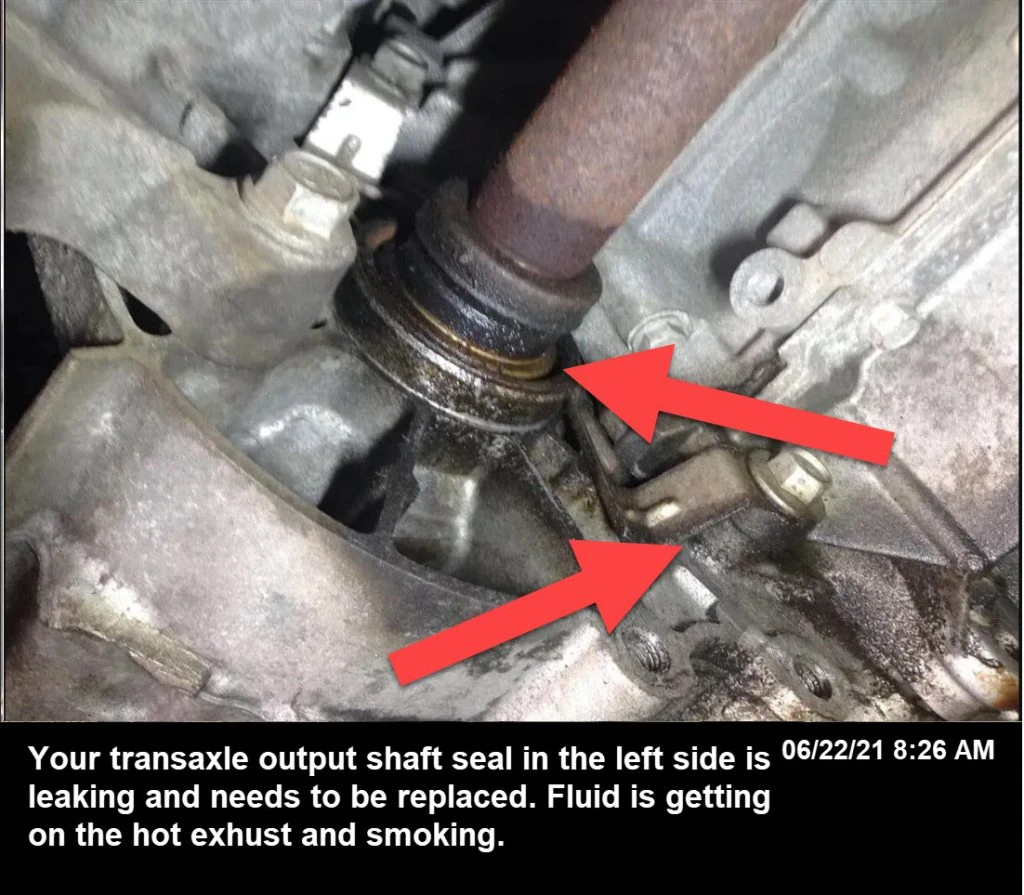 Transaxle seal dripping