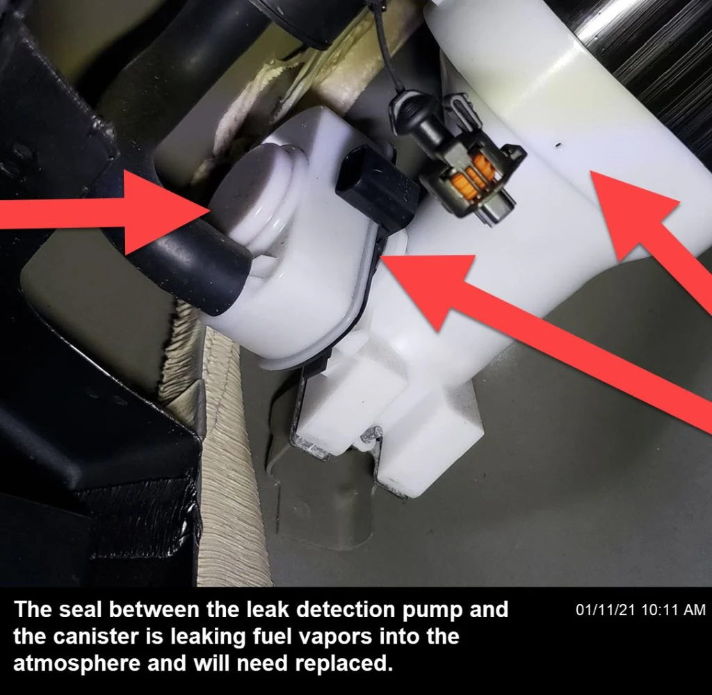 A leak detection pump has seals that can fail and allow leaks