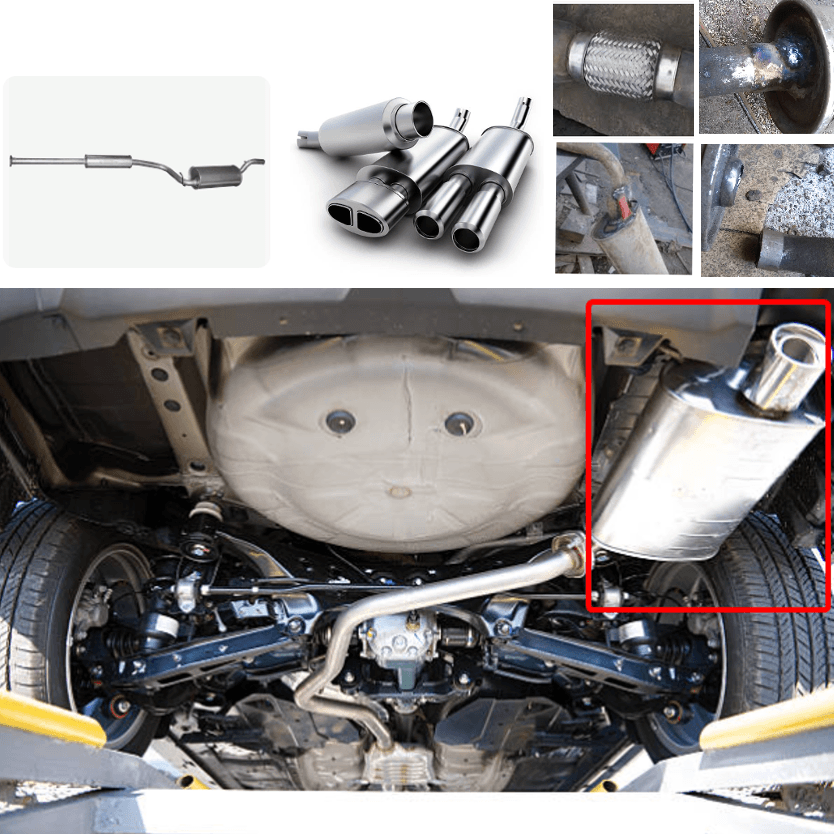 Muffler with information about the need for replacement