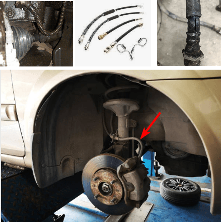 Brake hose information about the need for replacement
