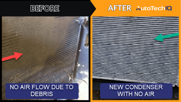 Blocked Car Ac Condenser Vs. Clean Replacement
