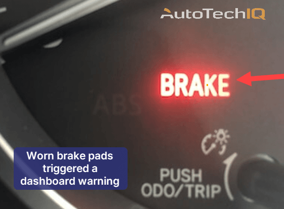 The brake pads can trigger a brake warning light if they're too worn