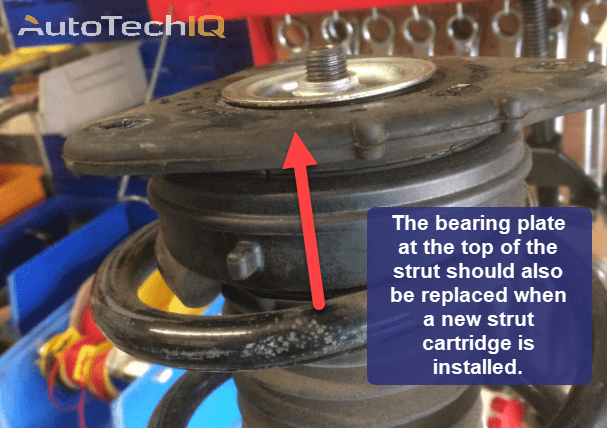 The bearing plate is a structure on the top of a strut, which also needs replacement