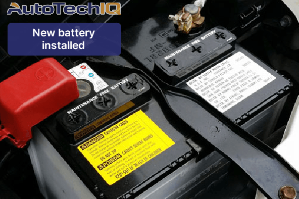 Image of a new battery recently replaced