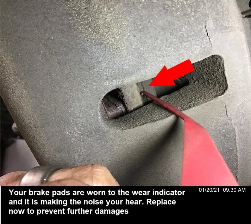 Brake pad wear indicator