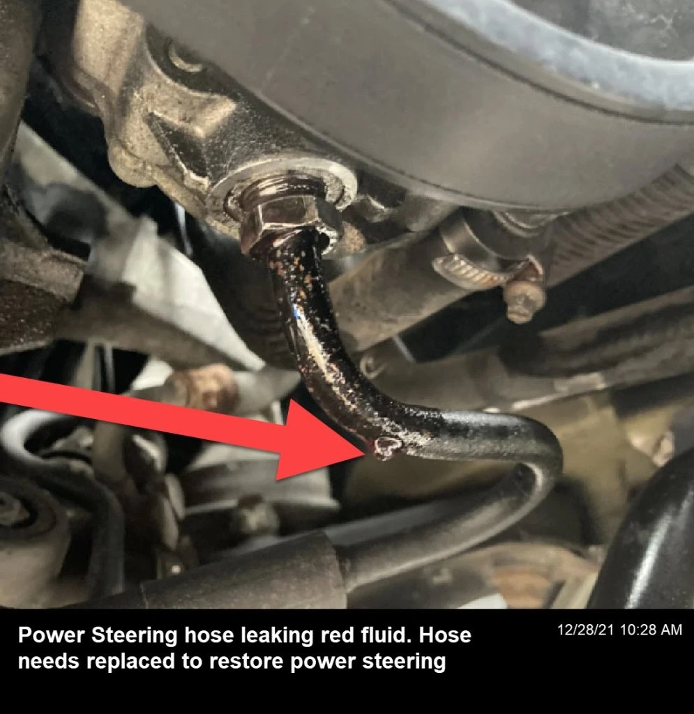 Power steering fluid leak